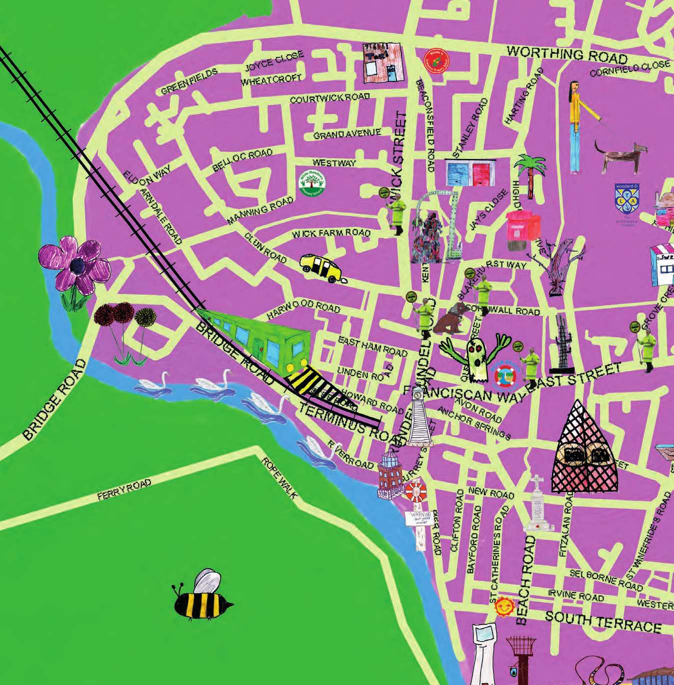 Map to encourage children to walk to school